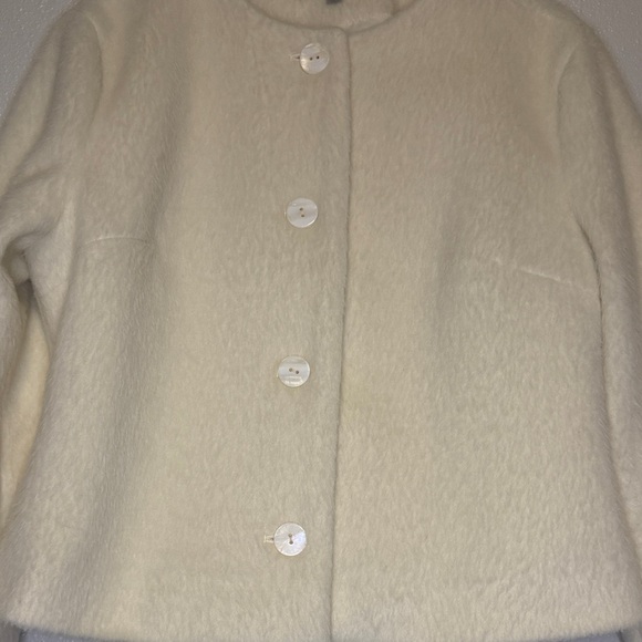 Lulu's Cream Teddy Cropped Button Jacket - Picture 3 of 6